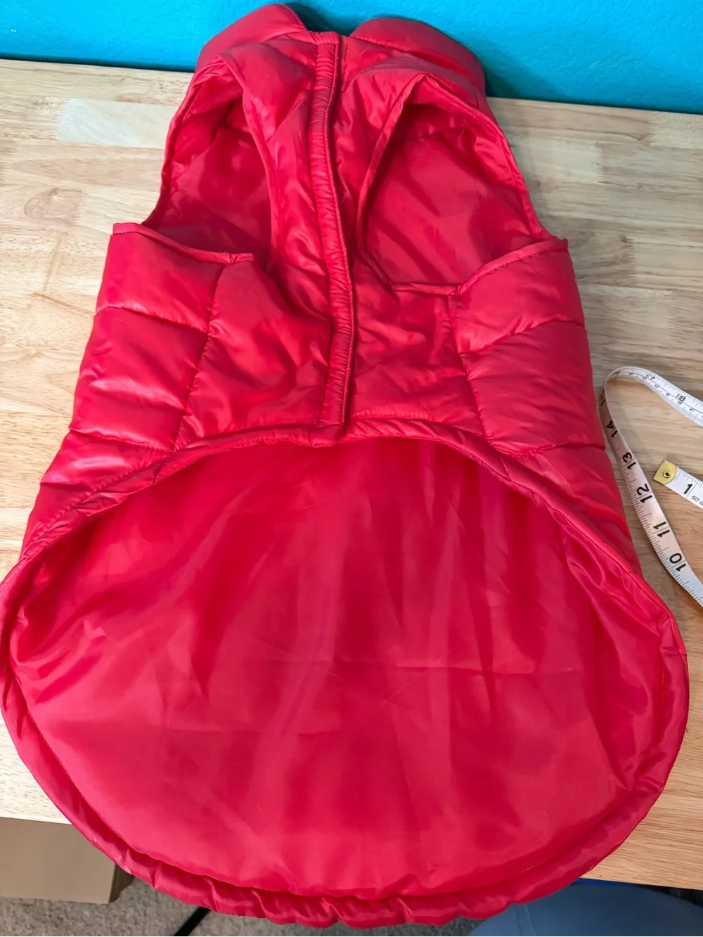Red Quilted Dog Puffer Vest with‎ Paw Patch, XL